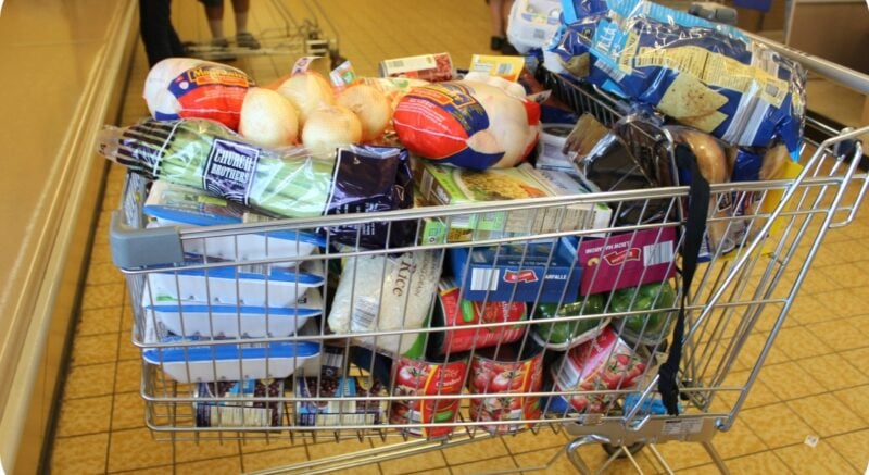 Aldi shopping Cart Full