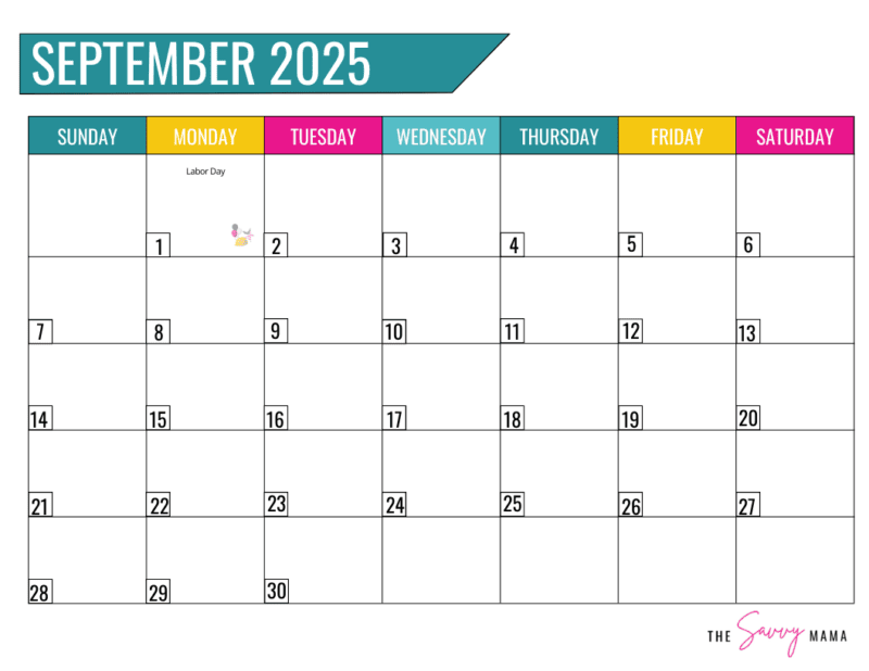 Printable Blank Calendar September 2025 Printable Blank Calendar September 2025