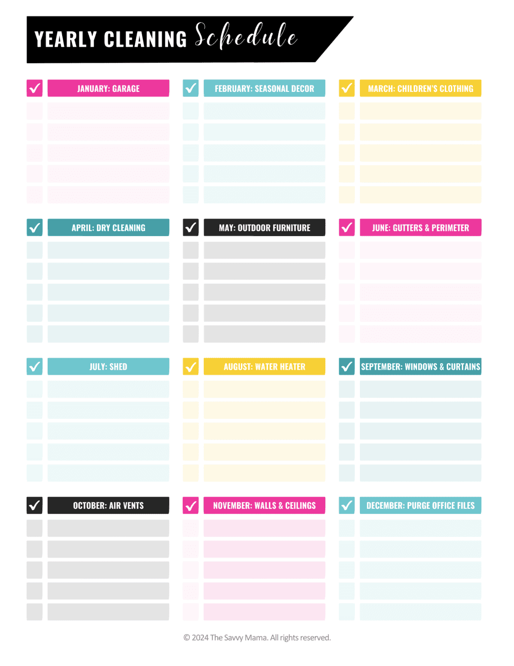 Free Weekly Cleaning Schedule: Easy Printables