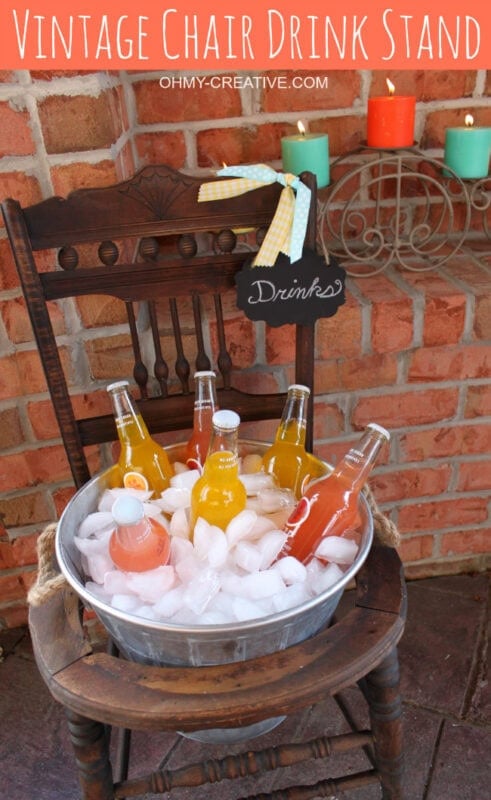 Galvanized tub with drinks in it
