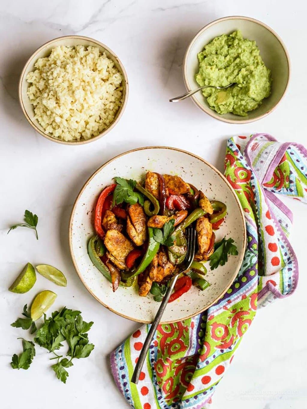 high protein low calorie meals - Chicken Fajita Bowls