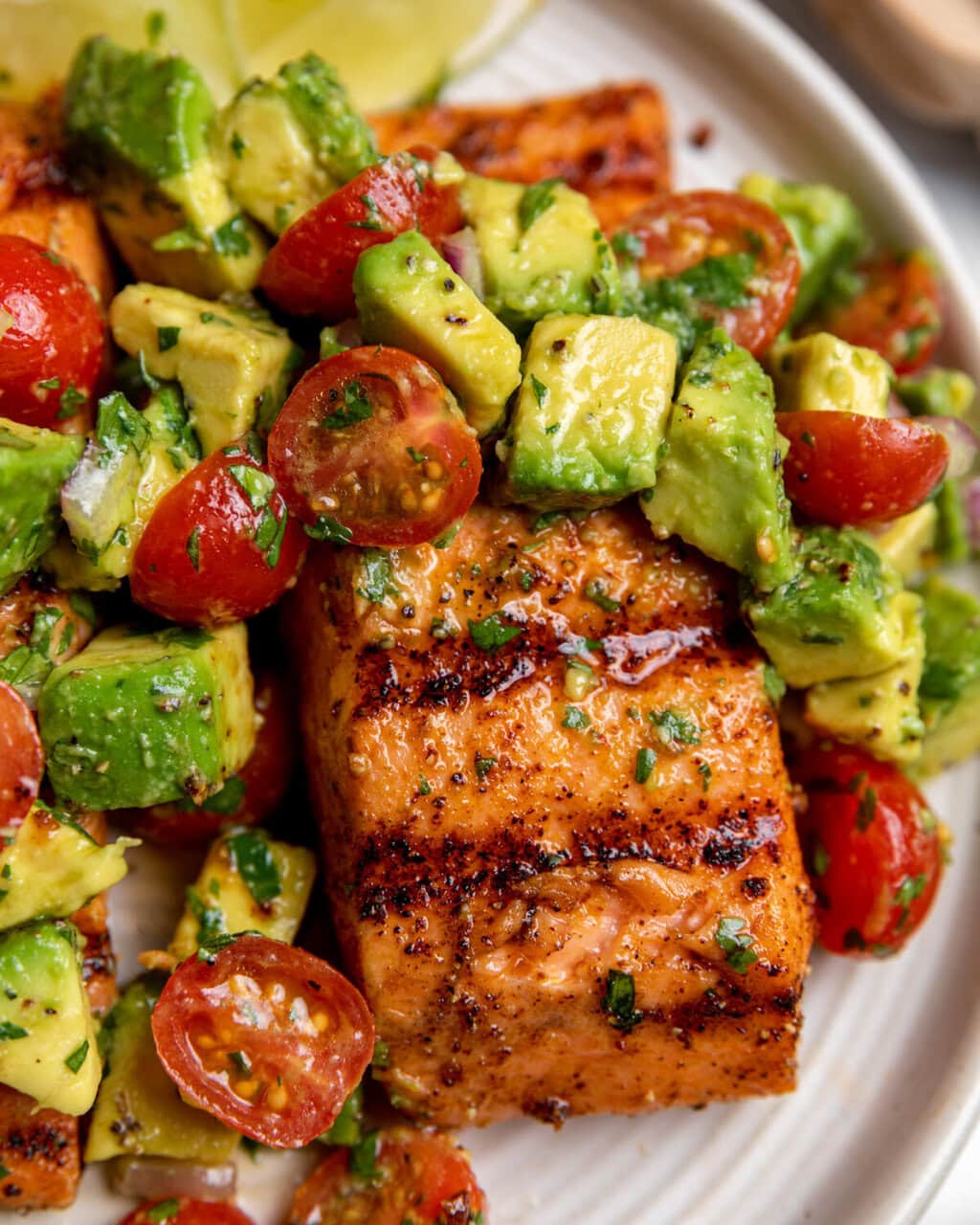 Grilled Salmon with Avocado Salsa