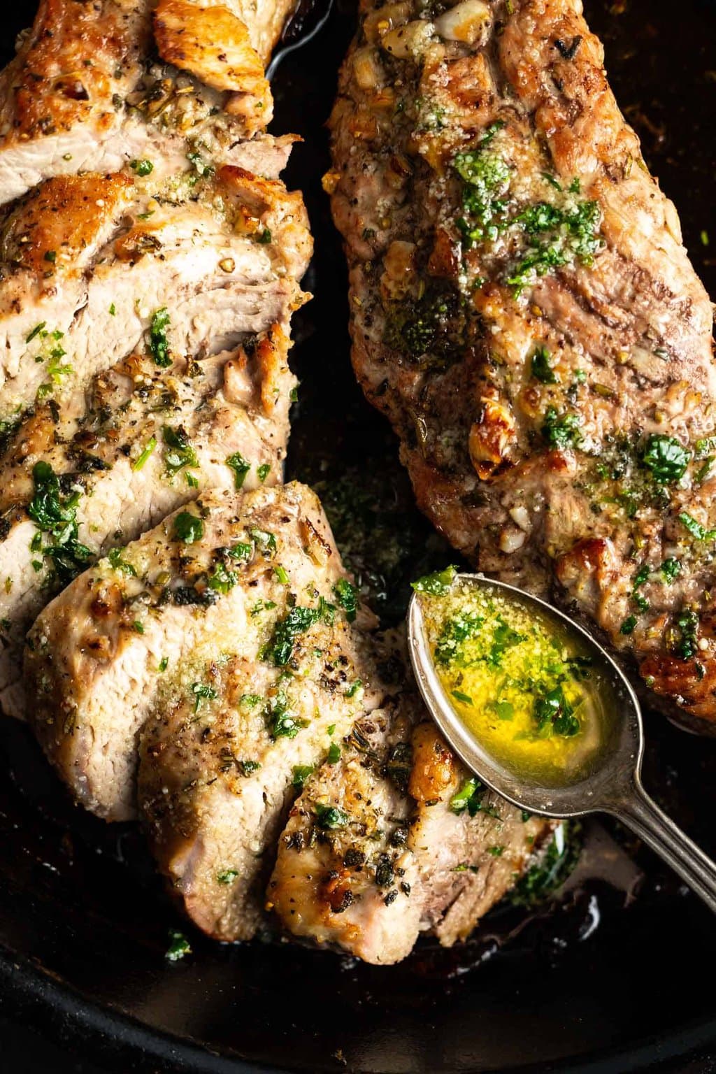 Pork Tenderloin with Garlic Herb Butter