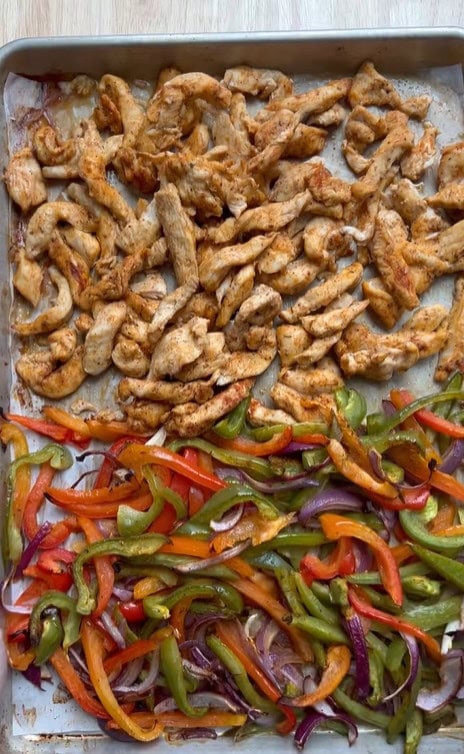 Sheet pan chicken fajitas