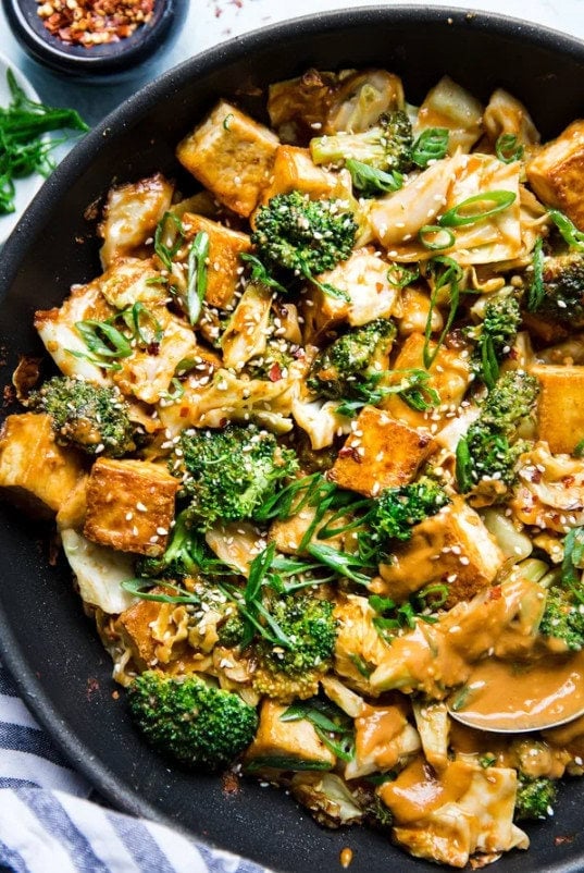 Tofu Stir-Fry with Peanut Sauce