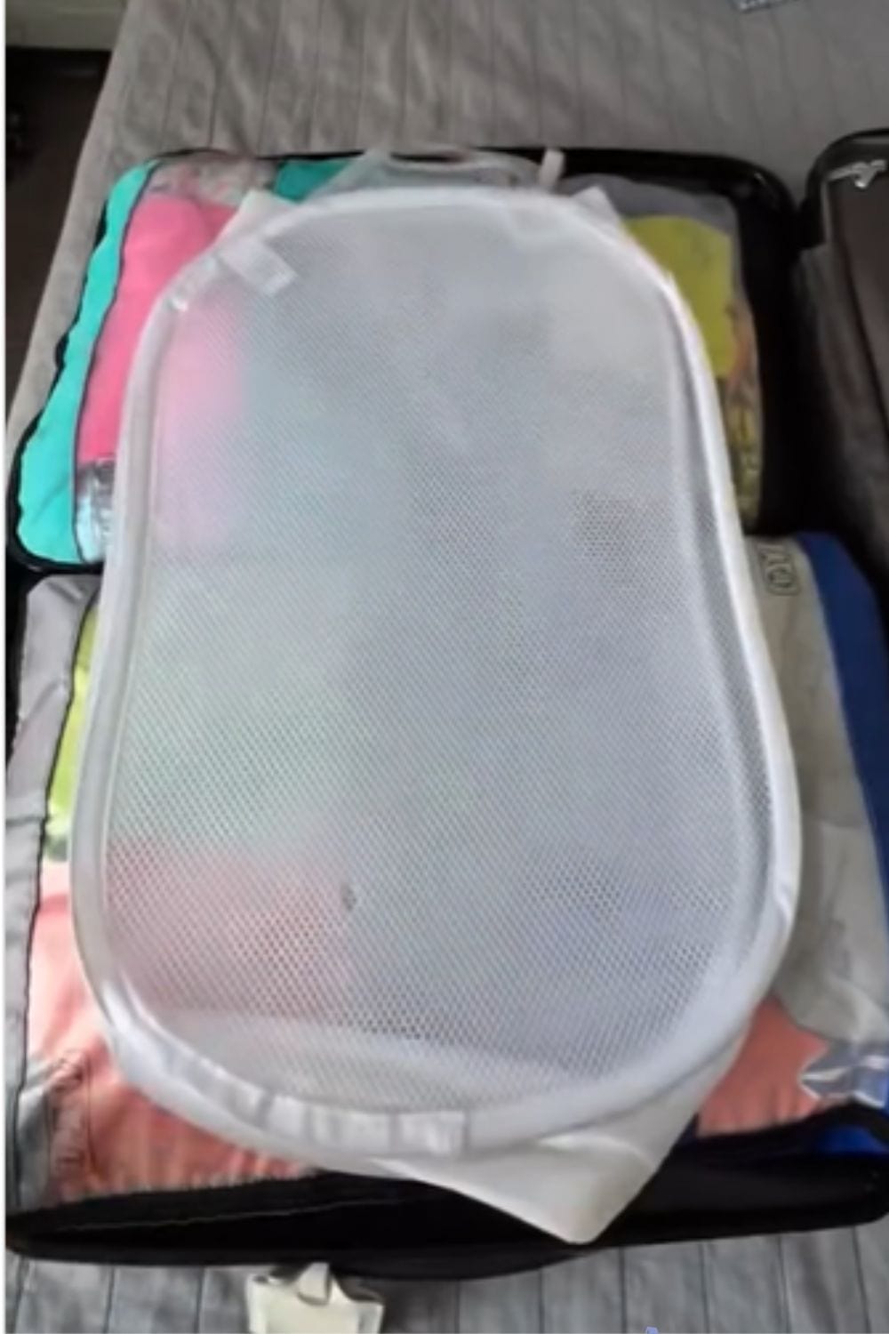 Packing a laundry basket is a great travel tip. 