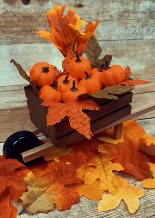 50 Dollar Tree Fall Decor Ideas To Transform Your Budget 49 Mini Wheelbarrow Decor