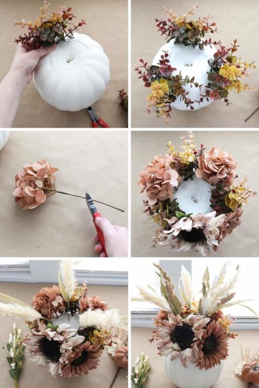 50 Dollar Tree Fall Decor Ideas To Transform Your Budget 11 Pumpkin Vase Floral Centerpiece