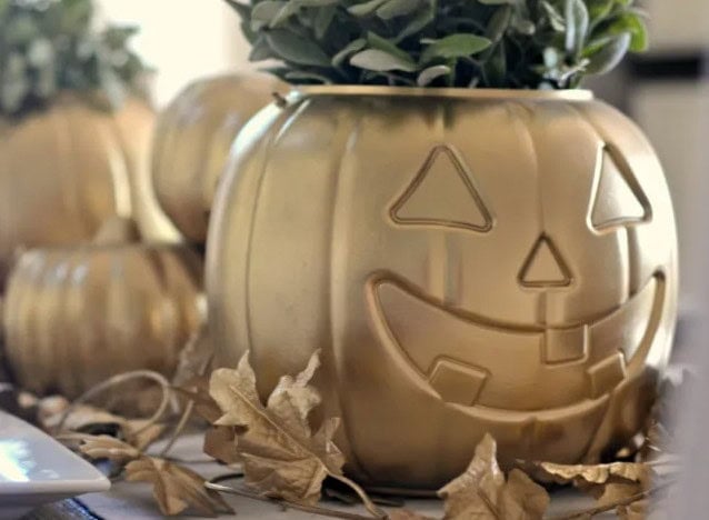50 Dollar Tree Fall Decor Ideas To Transform Your Budget 22 Spray Painted Pumpkins