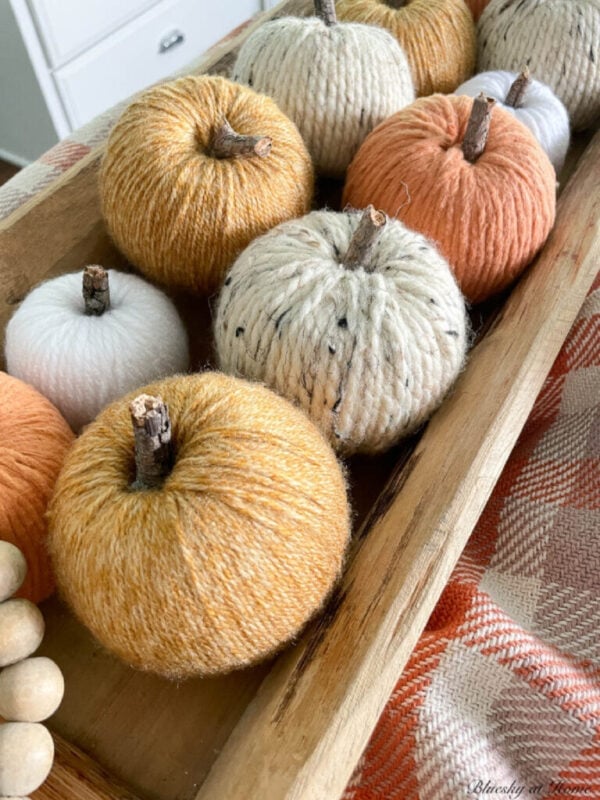 50 Dollar Tree Fall Decor Ideas To Transform Your Budget 3 Yarn-Wrapped Mini Pumpkins