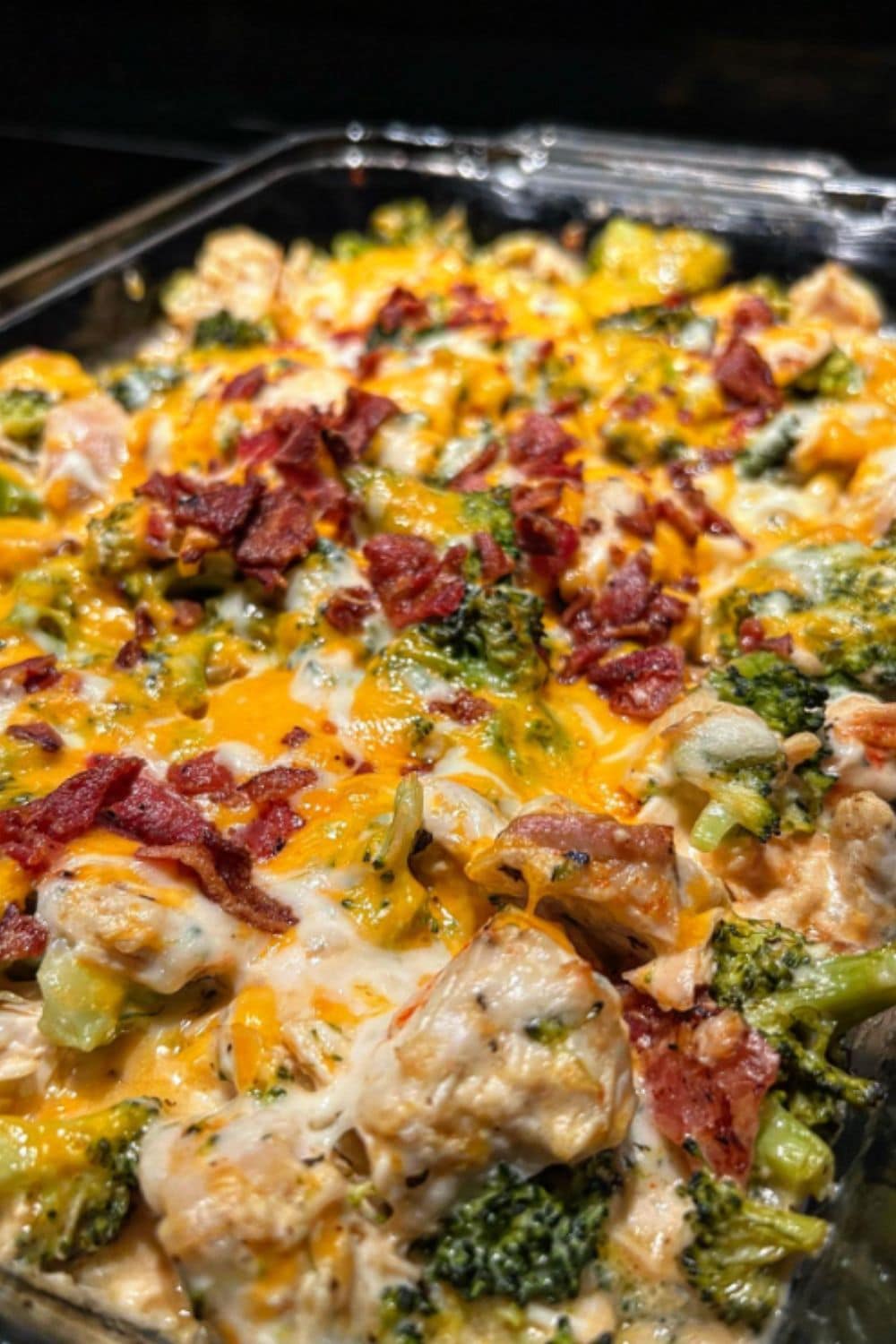 Chicken, bacon, broccoli, and lots of melted cheese baked together as one of our favorite dump and bake recipes for busy nights.