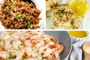 High protein meals collage