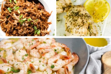 High protein meals collage