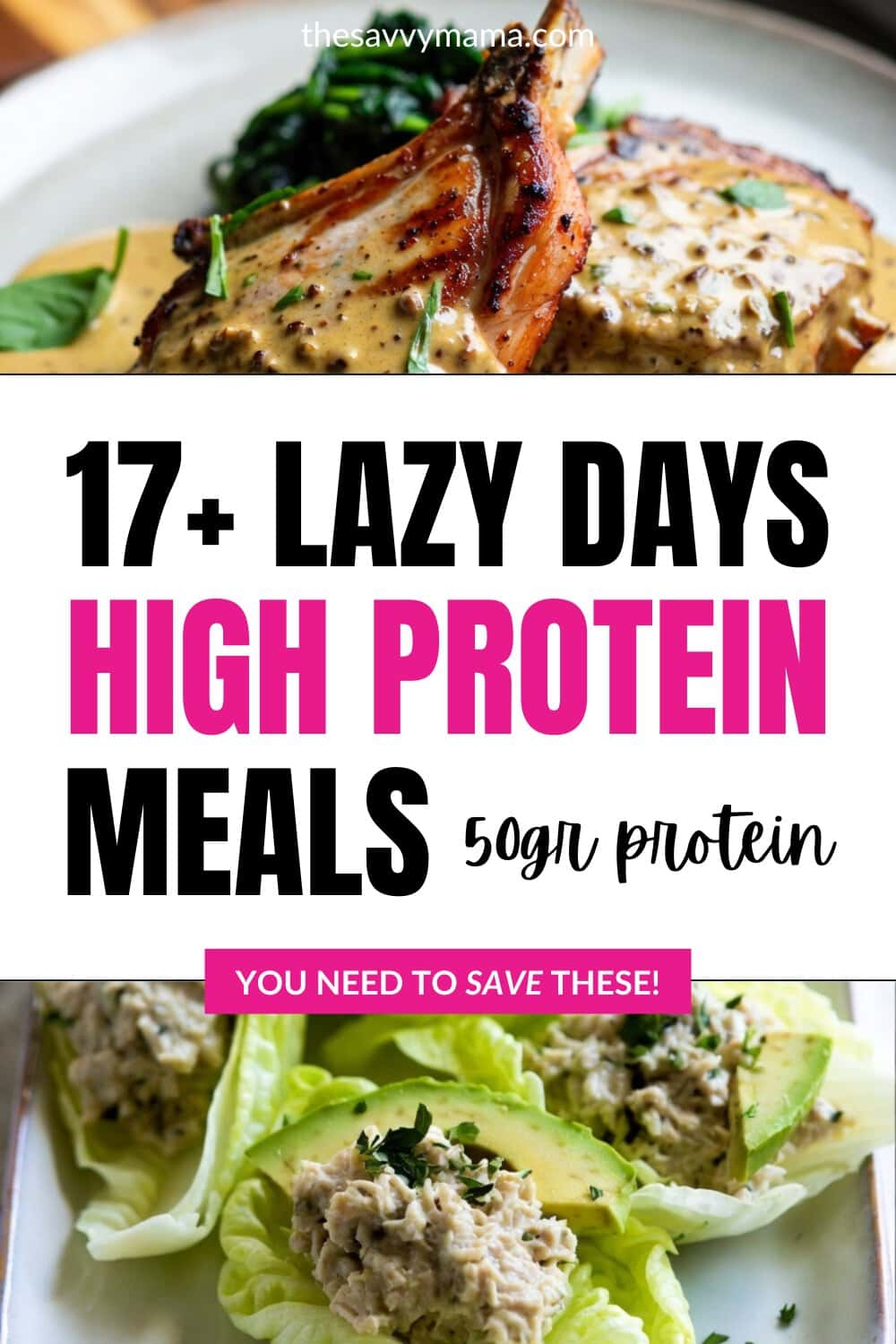 Pinterest pin for the blog post Lazy Days High Protein Meals